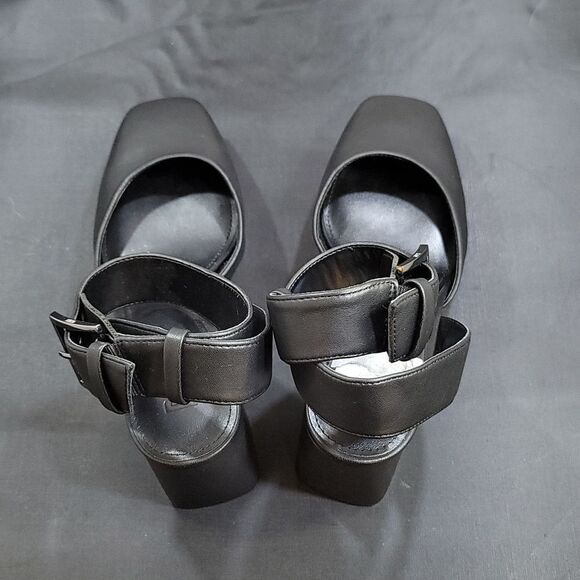 BRAND NEW DKNY BARRA LEATHER PLATFORM ANKLE WRAP PUMPS - Picture 5 of 13